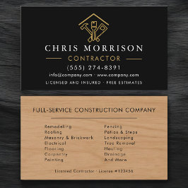 Wood Building Home Improvement Visitkort