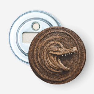 Wood Carved Australian Crocodile Flasköppnare