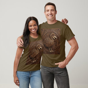 Wood Carved New Zealand Dodo Bird T Shirt