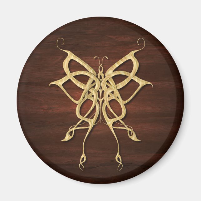 Wood Celtic Butterfly Magnet (Framsidan)