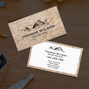 Wood Construction Handyman Carpenter Verktyg Wood Visitkort