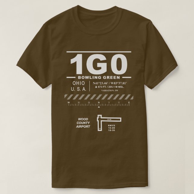 Wood County Airport 1G0 T-Shirt (Design framsida)