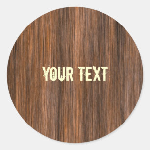 Wood design runt klistermärke