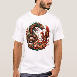 Wood Dragon och Phoenix T Shirt