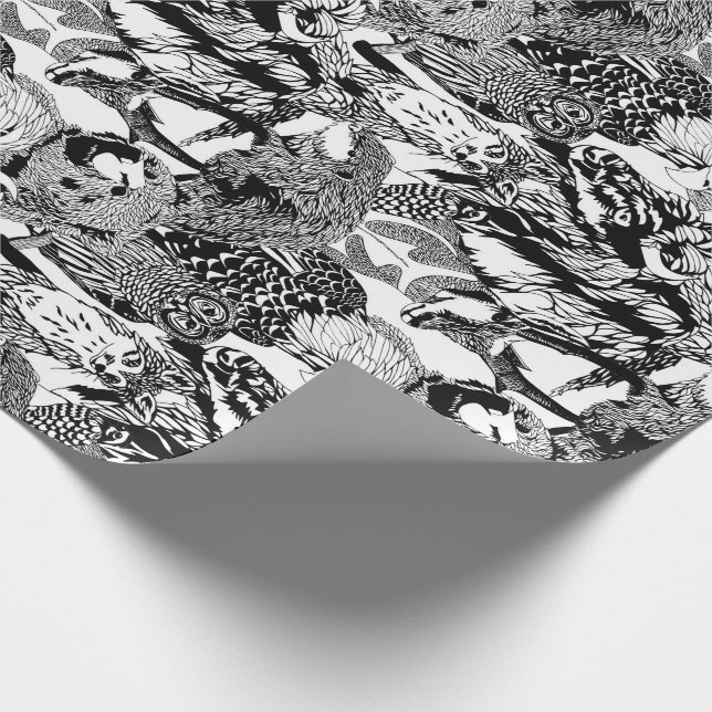 Wood emblemnötkreaturMontage Presentpapper (Hörn)