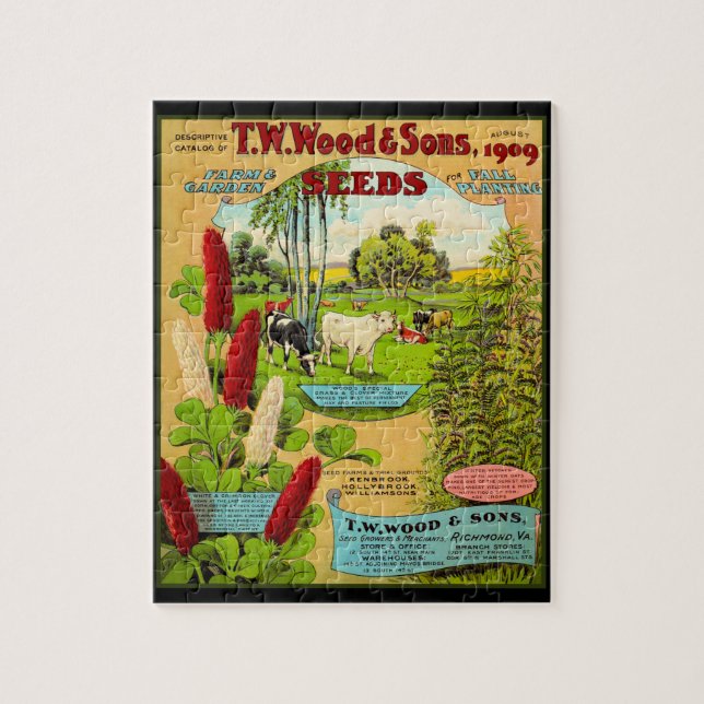 Wood Farm and Garden Seed Catalog Jigszle Puzzle Pussel (Vertikal)