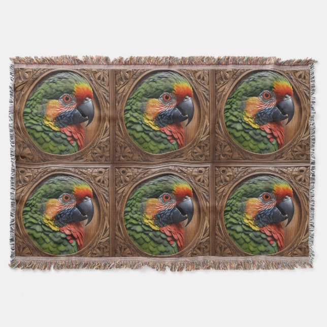 Wood Framed Australian Rainbow Lorikeet Filt (Framsidan)