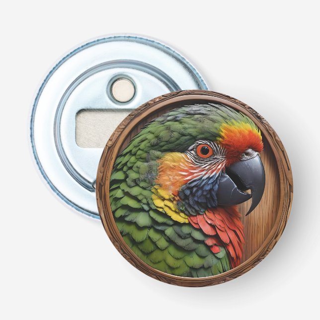 Wood Framed Australian Rainbow Lorikeet Flasköppnare (Framsidan)