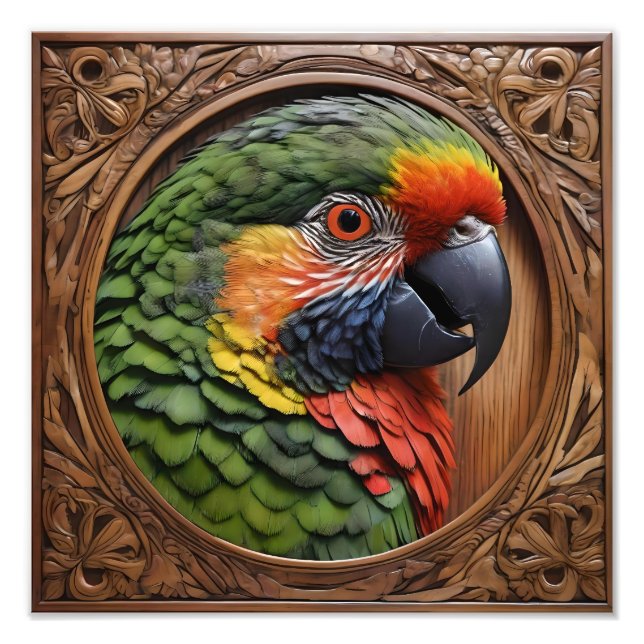 Wood Framed Australian Rainbow Lorikeet Fototryck (Framsidan)