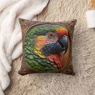 Wood Framed Australian Rainbow Lorikeet Kudde
