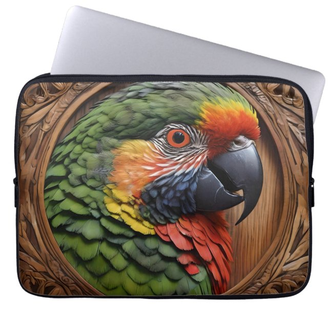 Wood Framed Australian Rainbow Lorikeet Laptop Fodral (Framsidan)