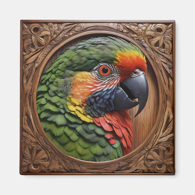 Wood Framed Australian Rainbow Lorikeet Magnet (Framsidan)