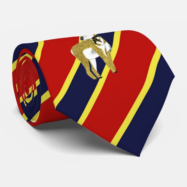 Wood görad randig klänningTie för emblem antilop Slips (Rullad)