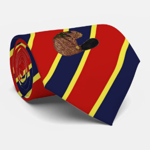 Wood görad randig klänningTie för emblem bäver Slips