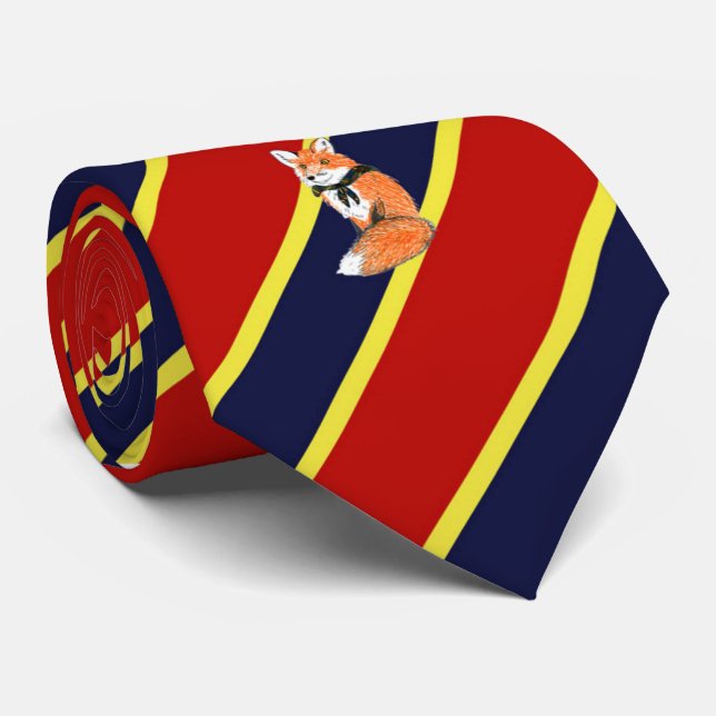 Wood görad randig klänningTie för emblem räv Slips (Rullad)