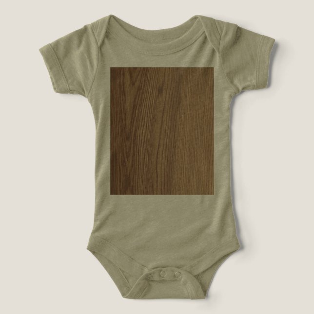 Wood Grain Baby Bodykostin T Shirt (Design Framsida)