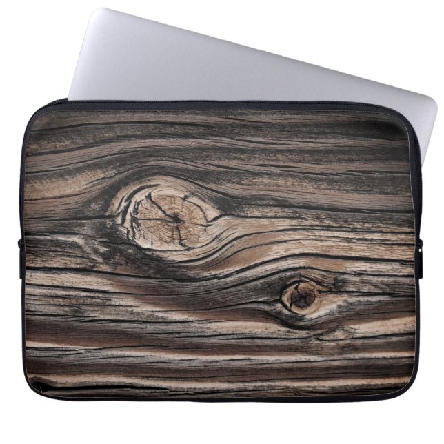 Wood Grain Mönster Laptop Sleeve (Framsidan)