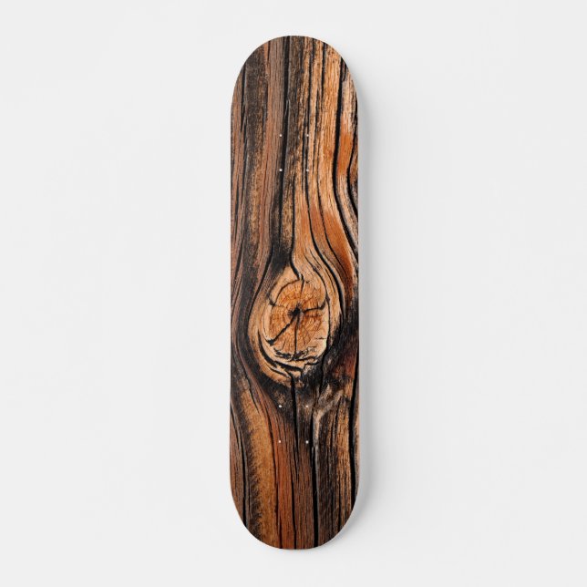 Wood Grain Mönster Old School Skateboard Bräda 21,6 Cm (Framsida)