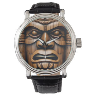 Wood Grain New Zealand Tiki Armbandsur