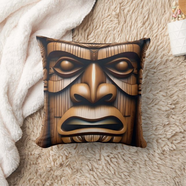 Wood Grain New Zealand Tiki Kudde (Filt)