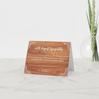 Wood Grain Nursing Home Condolences Card Kort