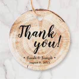 Wood Grain Rustic Bröllop Tack Gåvor Etiketter