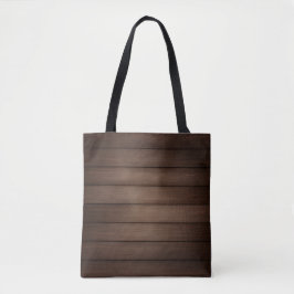 Wood Grain Striped Brown Abstract Fashion Art Tygkasse