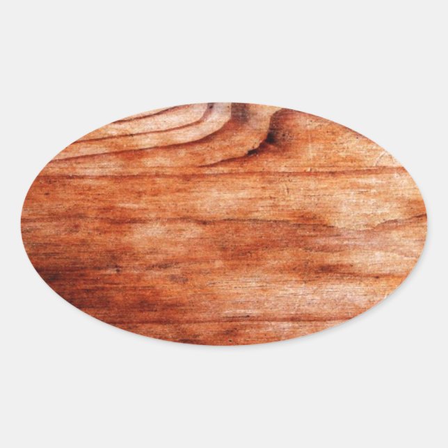 Wood Grain Struktur Ovalt Klistermärke (Framsida)