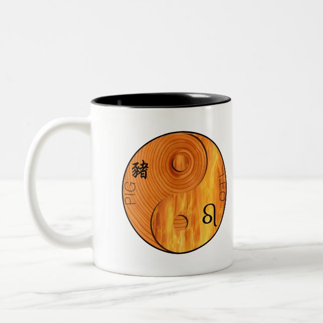 Wood Gris 1935 1995 Fire Leo zodiac Birthday Mugg (Vänster)