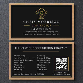 Wood Home Improvement Contractor Black Gold Visitkort