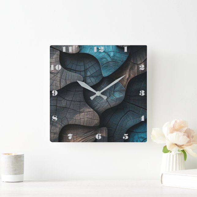 Wood Imitation Fyrkantig Klocka (Hem)