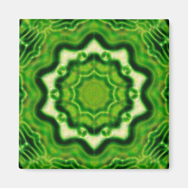 WOOD Inslag kaleido mönster Magnet (Framsidan)