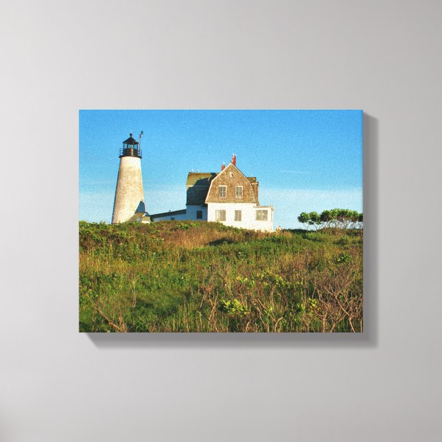 Wood Island fyr Maine Wrapped Canvas (Framsida)
