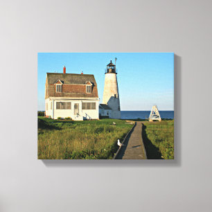 Wood Island fyr Maine Wrapped Canvas