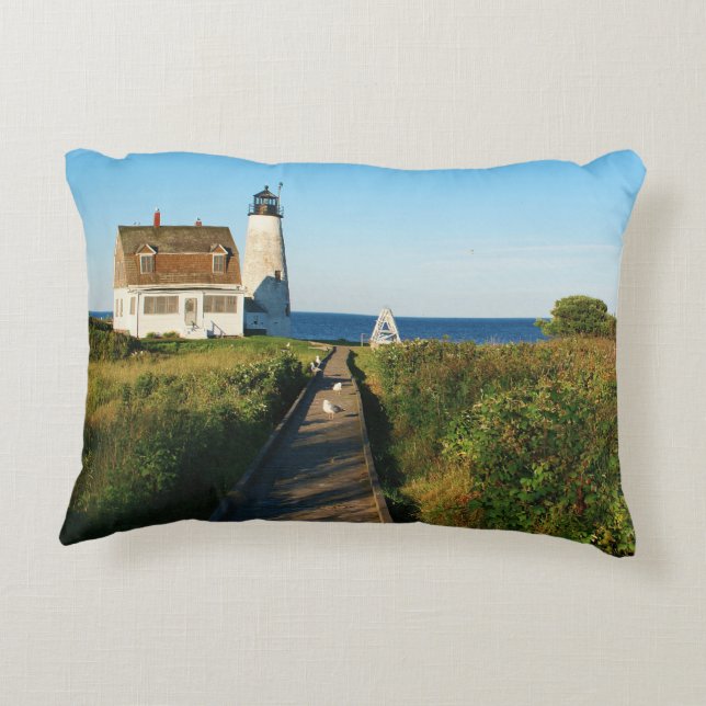 Wood Island Lighthouse, Maine Accent Pillow Prydnadskudde (Baksidan)