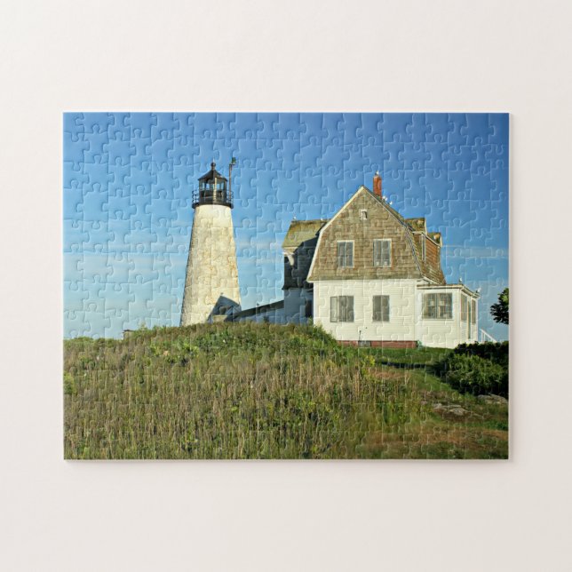 Wood Island Lighthouse, Maine Jigszle Puzzle Pussel (Horisontell)