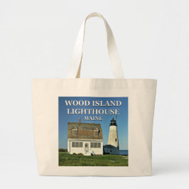 Wood Island Lighthouse, Maine Jumbo Tote Bag Jumbo Tygkasse