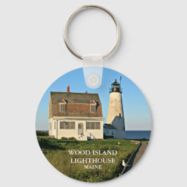 Wood Island Lighthouse Maine Keychain Nyckelring