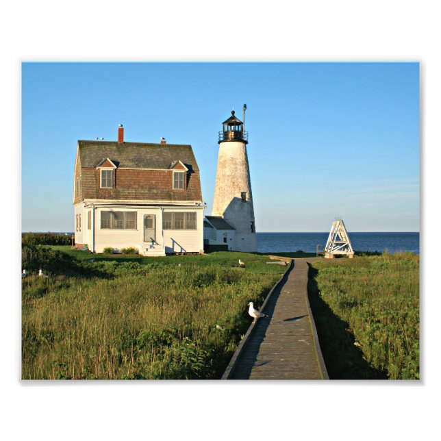 Wood Island Lighthouse Maine Photo Print Fototryck (Framsidan)