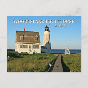 Wood Island Lighthouse, Maine Postcard Vykort