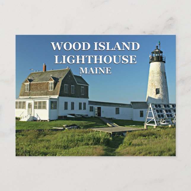 Wood Island Lighthouse, Maine Postcard Vykort (Framsida)