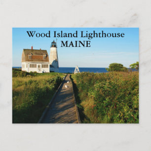 Wood Island Lighthouse, Maine Postcard Vykort