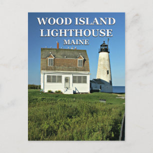 Wood Island Lighthouse, Maine Postcard Vykort