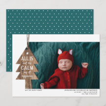 Wood jul Ornament Photo Birth Notice