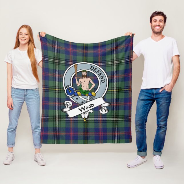 Wood Klan Badge Tartan Play Fleecefilt (På plats)
