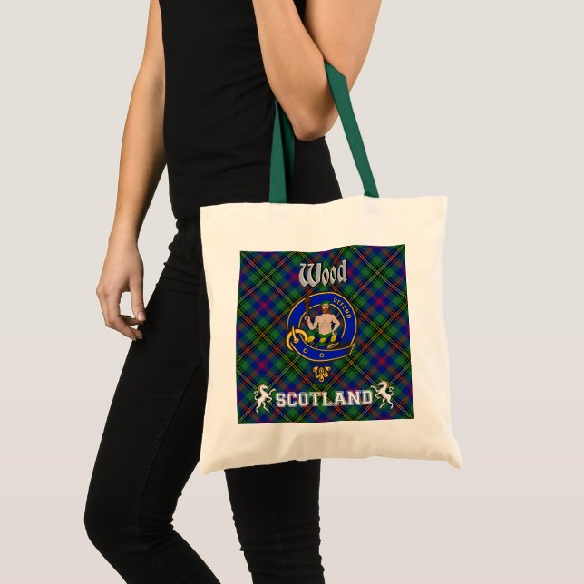 Wood Klan Badge Tartan Tote Tygkasse (Framsida (produkt))