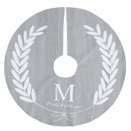 Wood korn för vitlagrargrå färg - personlig julgransmatta borstad polyester