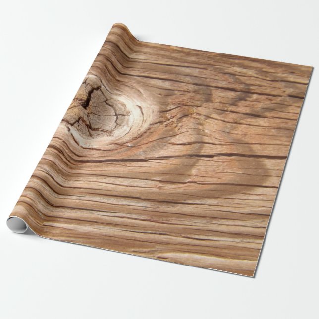 Wood korn Knothole som slår in papper Presentpapper (Utrullad)