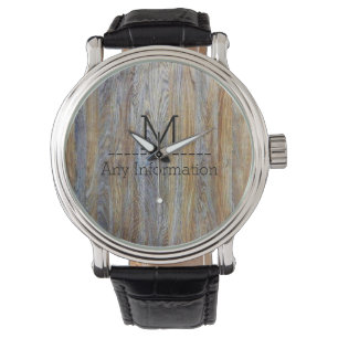 Wood kornstrukturMonogram #5 Armbandsur