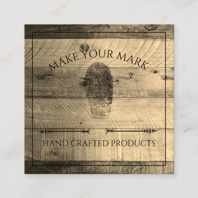 Wood Kraft Fyrkantigt Visitkort (Framsida)